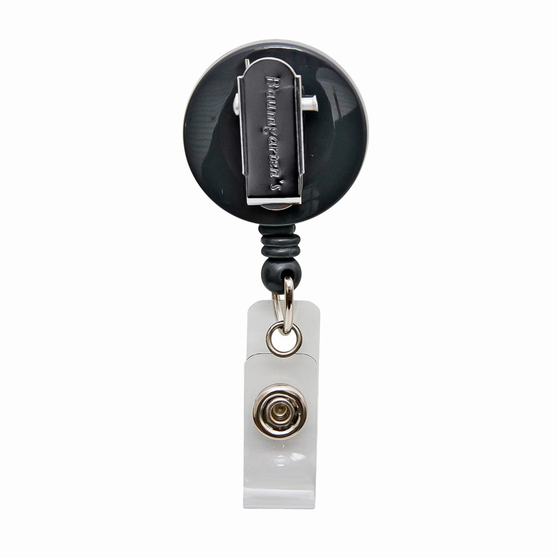 SICURIX Standard Round ID Badge Reel with Swivel Spring Clip, Black, Pack of 6