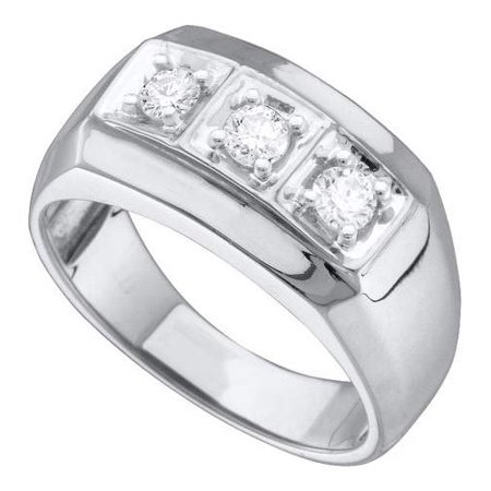 diamond ring stone gold mens band yellow round 14k 10kt engagement cttw 50ctw fancy 14kt