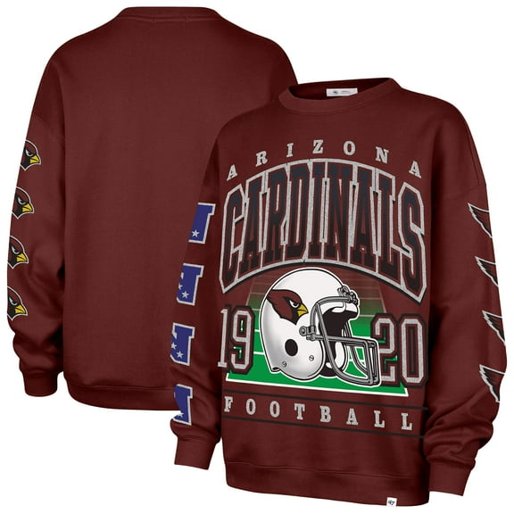 Women's '47  Cardinal Arizona Cardinals Go Big Oversized Pullover Sweatshirt