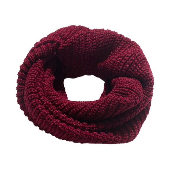 Yuanlong Winter Scarves Loop Solid Color Short Thickened Warmth Knitted Scarf Cold Weather Neck Gaiter Scarfs One Size
