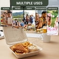 thumbnail image 6 of FPN Compostable Takeout Boxes 9x9 – 150 Pack Heavy-Duty Clamshell To Go Containers | Biodegradable Disposable Food Containers for Restaurants, Catering, Meal Prep & Microwave Safe Use, 6 of 9