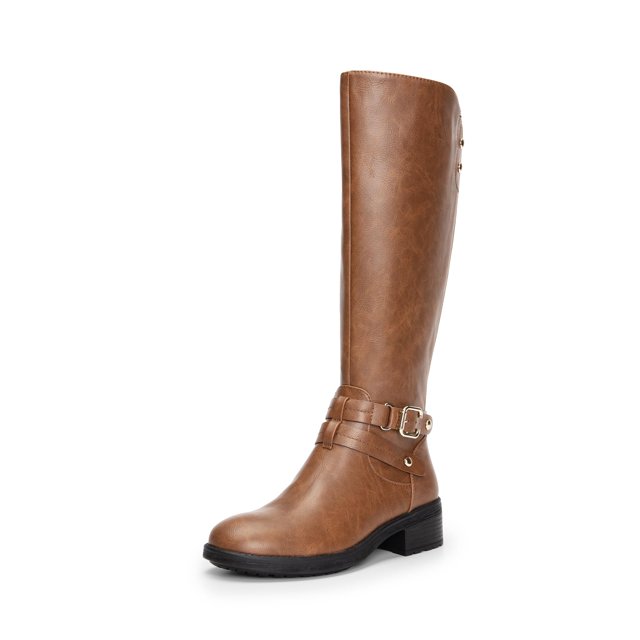 Bota DREAM PAIRS UNCLE Altas hasta la Rodilla con Hebilla Marrón Claro