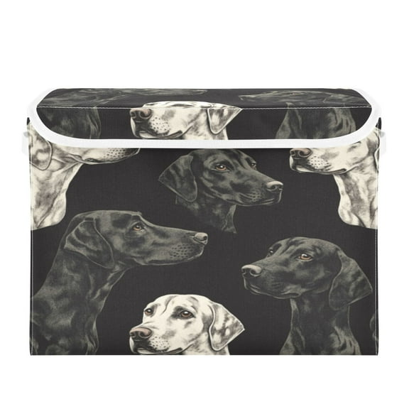 Storage Box With Lid 16.5x12.6x11.8In Foldable Stacked Household Storage Box Longnecked Dog