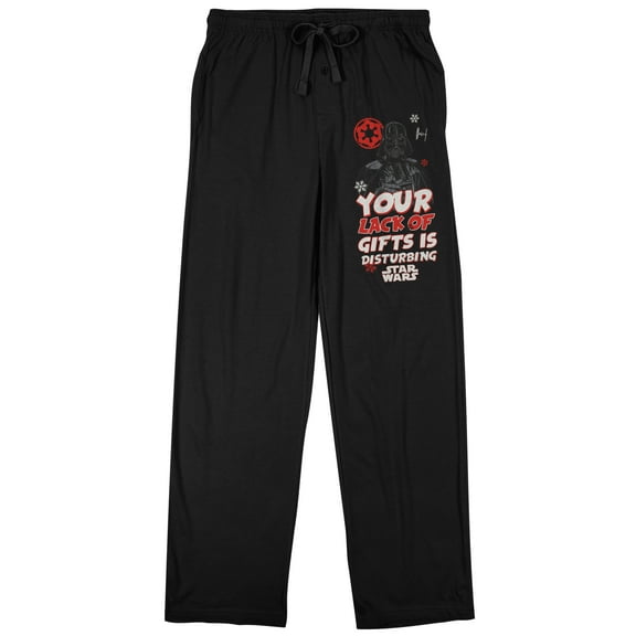 Star Wars Darth Vader Your Lack of Gifts is Disturbing Men's Black Graphic Sleep Pajama Pants-X-Large