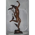 thumbnail image 6 of 19th Century Mercury Bronze Statue -  Size: 23"L x 13"W x 64"H., 6 of 11