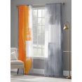 thumbnail image 4 of Abstract Color Stitching Sheer Curtains 108 Inches Long 2 Panels Retro Orange Gary Graffiti Art Light Filtering Semi Sheer Window Curtains Drapes for Bedroom Living Room 52"x108", 4 of 7