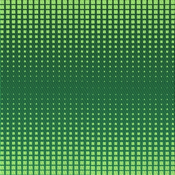 Ahgly Company Machine Washable Indoor Square Transitional Deep Emerald Green Area Rugs, 4' Square