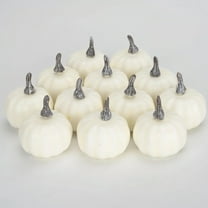 12 Pcs Fall Harvest Orange / White Foam Pumpkin Artificial Pumpkins Mini Pumpkins Fall Decor Thanksgiving Table Centerpiece Halloween Decorations