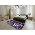 thumbnail image 5 of Ahgly Company Machine Washable Indoor Round Transitional Deep Purple Area Rugs, 6' Round, 5 of 7