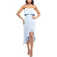 thumbnail image 1 of XSCAPE Womens Crepe Ruffle Strapless Bustier A-line Dress, medorange, 6, 1 of 1