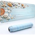 thumbnail image 1 of Desk Mat,Large Mouse Pad 35''×15.6''×0.12'' XXL Extended Gaming Mouse Pad Mat with Non-Slip Base Stitched Eges Mousepad for Computer,Office,Keyboard and Laptop - Sea Shell, 1 of 5