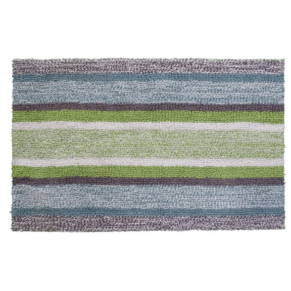 Tints & Tones LLC Vibhsa Multi Color Stiped Bath Rug 20" x 32"