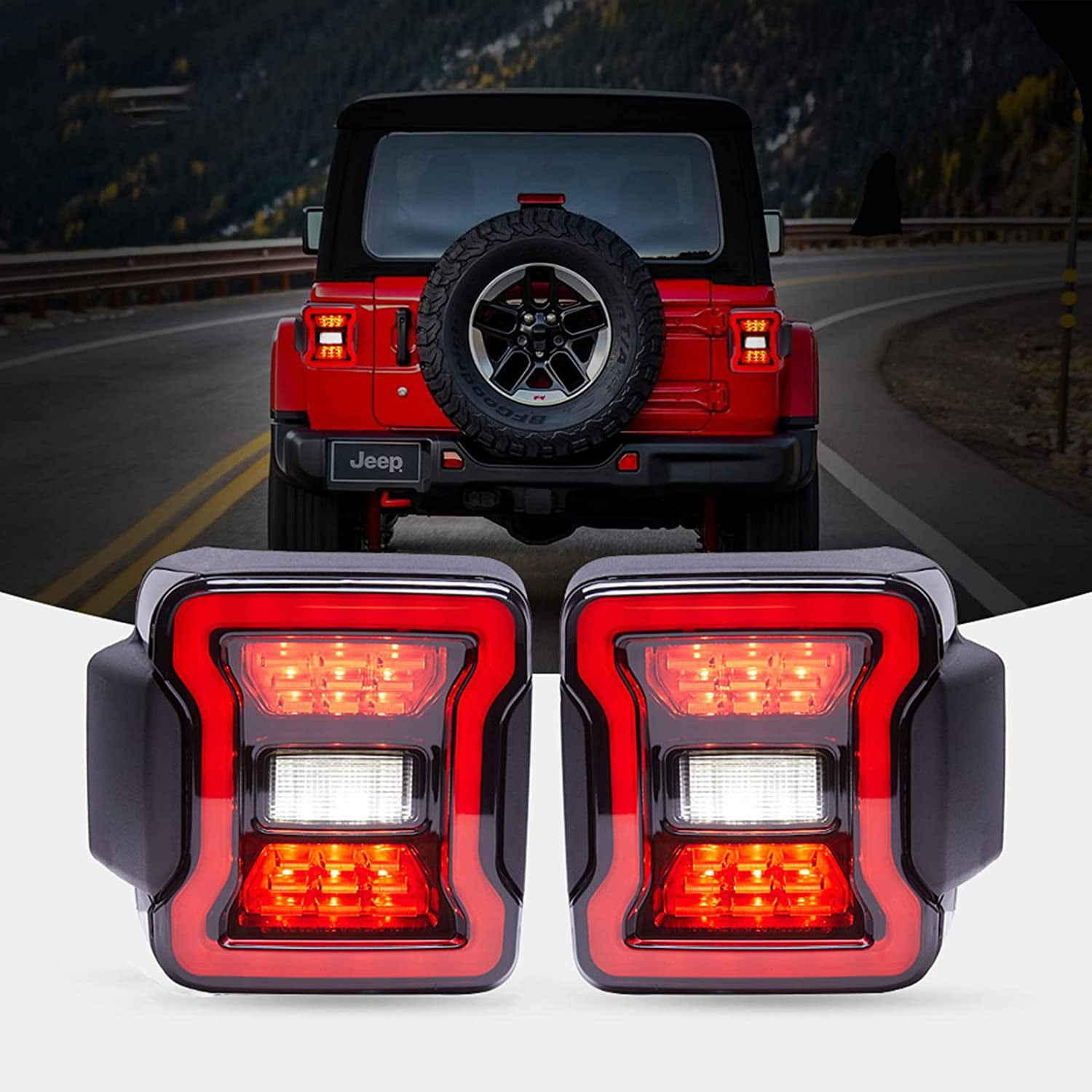LED Tail Lights Compatible with Jeep Wrangler JL JLU 2018 2019 2020 2021  2022 Sport, Sahara, Rubicon (Smoke Lens) | Walmart Canada