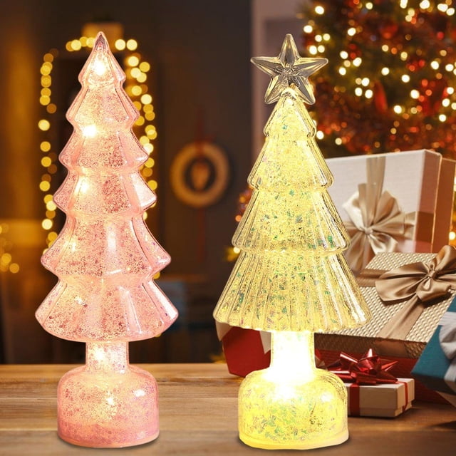 Adorno de Escritorio Navideño Luminoso de Colores Pastel | Luces Nocturnas de Plástico Multicolor | 34 X 12 Cm | 1 Unidad | Decoración Ideal para El Hogar