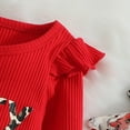 thumbnail image 4 of QIPOPIQ Girls Clothes Clearance Christmas Toddler Baby Girl Outfit Long Sleeve Sweatshirt Top Bell Bottoms Pants Set Baby Clothes With Headband, 4 of 9