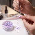 thumbnail image 3 of Butterfly Nail Glitter Sequins with Ultra Fine Powder for Resin Art and DIY Craft Decoration Sparkling Laser Nail Art Supplies for Women Professional Salon Home Use, Purple, 3 of 5