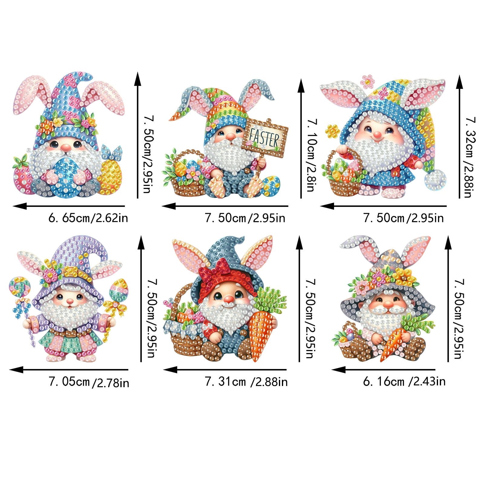 FLOPESN 24Pcs Holiday DIY Diamond Art Painting Refrigerator Magnet,Creative Design Easter St. Patrick's Day Acrylic Home Decors