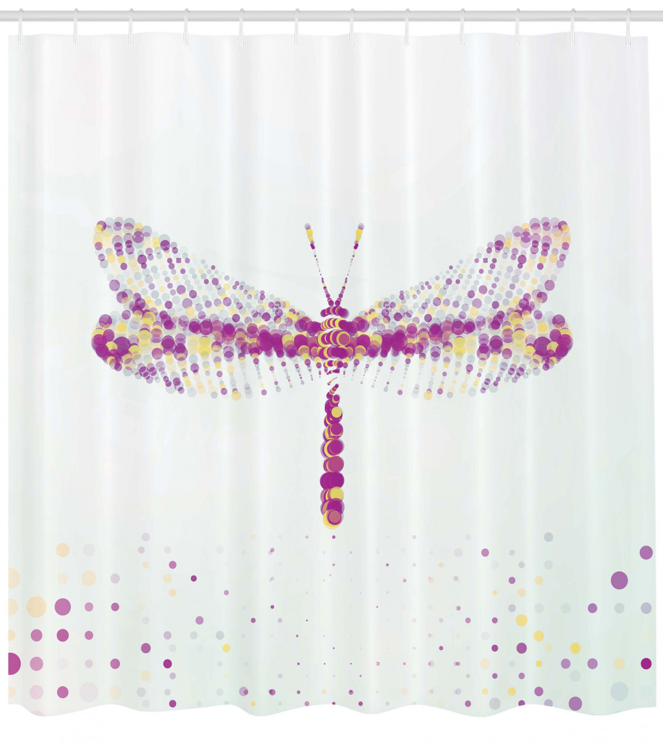 Dragonfly Shower Curtain, Futuristic Featured Dragonfly with Spot