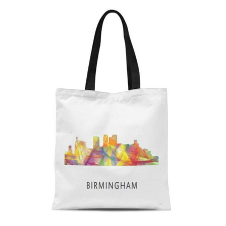 ASHLEIGH Canvas Tote Bag United Birmingham Alabama Skyline States Usa America Interiors Designers Reusable Handbag Shoulder Grocery Shopping