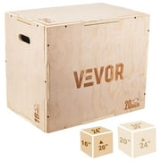 VEVOR 3 in 1 Wood Plyo Box, 20"x24"x30" Plyometric Jump Box,Easy-to-Assemble Plyo Box for Jumping Trainers,Training and Conditioning