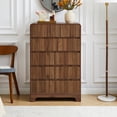 thumbnail image 3 of LEFHDA Fluted 5 Drawers Dresser for Bedroom, Mid Century Modern Storage Dressers, 45.3" Tall Wood Fluted Dressers Organizer for Bedroom, Living Room, Walnut, 3 of 9