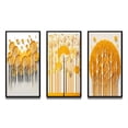 thumbnail image 2 of Designart "Quill Minimalism Abstract Yellow Forest II" Landscape Trees Framed Wall Art Set Of 3 - Yellow Trees Frame Gallery Set For Office Decor, 2 of 6