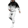 thumbnail image 3 of Hogleaql Mens Hoodie Sweatsuit 2 Piece Solid Color Casual Hoodie Joggers Running Pant Set Relaxed Fit Fall Suit with Pockets White 2XL, 3 of 5