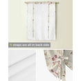 thumbnail image 4 of Flowers Leaves Birds Watercolor Window Curtains Tie Up Curtains for Kitchen Living Room Adjustable Rod Pocket Valances, 4 of 5