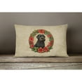 thumbnail image 4 of Black Russian Terrier Christmas Flowers Throw Pillow 12 in x 16 in, 4 of 4