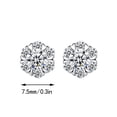 thumbnail image 3 of Pendientes de copo de nieve plateado clavo temperamento femenino nieve danza Stud Pendientes Pendientes de circón Señora Pendientes Joyería para Mujeres y Niñas, 3 of 6
