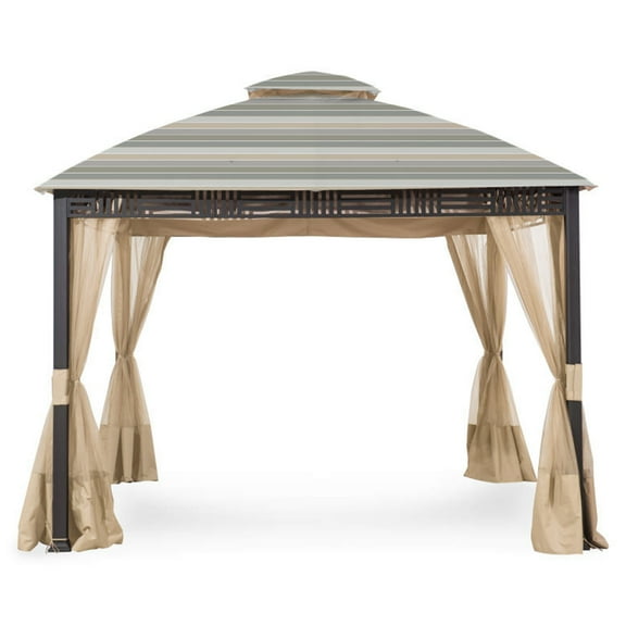 Garden Winds Replacement Canopy Top Cover for Westbrook Gazebo Gazebo - 350 - Stripe Stone