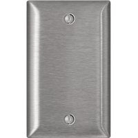 Leviton 3004818 C-Series Stainless Steel 1 Gang Metal Blank Wall Plate