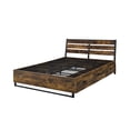 thumbnail image 5 of King Size Storage Bed Frame with 6 Drawers, Rustic Oak Black Platform Bed, No Box Spring Needed, Sturdy Metal and Wood Construction, 5 of 6