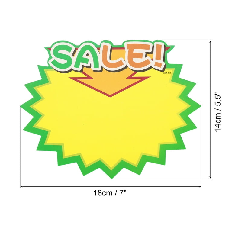 60 Pieces Starburst Sign Cards Sale Sign Tags, 7 X 5.5 Inches Sale Paper Signs Price Burst Signs Assorted Display Tags For Retail Store