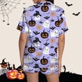 thumbnail image 5 of ChenYiFH Under $12 Halloween Pajama Sets For Women 2 Piece Pumpkin Print Shirts And Pajamas Shorts Button Down Short Sleeve Sleepwear Purple S, 5 of 5