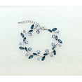 thumbnail image 2 of Faship Gorgeous Navy Blue Rhinestone Crystal Floral Bracelet 6.5"-8.5", 2 of 4
