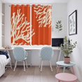 thumbnail image 5 of Coral Orange Kitchen Curtains 72 Inch Length, Coastal White Ocean Marine Nautical Beach Grommet Top Bedroom Living Room Curtains, Light Filtering Cafe Curtain Drapes 2 Panels Set 104''x72'', 5 of 9