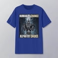 thumbnail image 2 of Tiweut Casual Women Tops Human By Chance Alpha By Choice Cool Funny Alpha Wolf Meme T-Shirt,Blue,3XL, 2 of 3