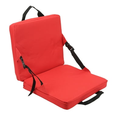 Portable Folding Seat with Comfort Backrest Sponge Cushion Red Stadium & Beach Chair