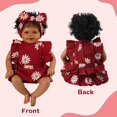thumbnail image 4 of Conjunto de Ropa para Muñeca Reborn BABESIDE 2 Piezas con Estampado Floral en Rojo Vino, 4 of 9