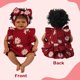 thumbnail image 4 of Conjunto de Ropa para Muñeca Reborn BABESIDE 2 Piezas con Estampado Floral en Rojo Vino, 4 of 9