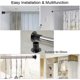 thumbnail image 5 of 4 Pack Stainless Steel Curtain Rod Brackets for Closet Curtain (Black), 5 of 5