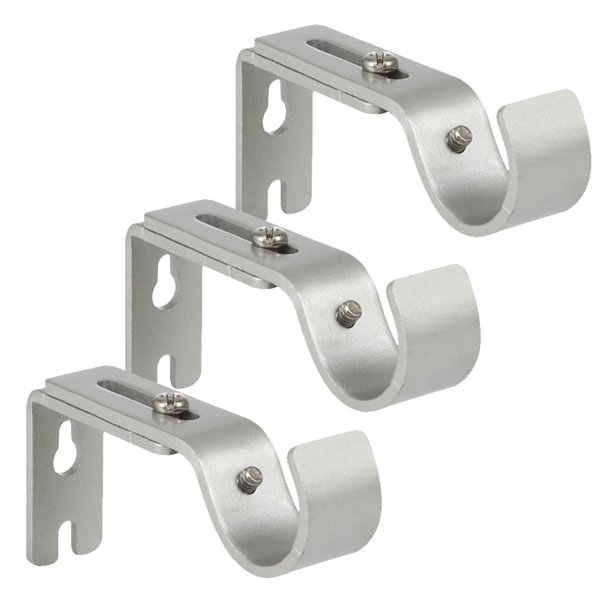 3 Pieces of Adjustable Curtain Rod Brackets, Heavy Duty Curtain Rod