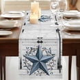 thumbnail image 3 of Table Runners 90 Inches Long Dress Scarves, Texas Star Vintage Farmhouse Coffee/Dining/Kitchen Table Runner for Living Room, Navy Blue Retro Wooden Berry 13x90 Inch, 3 of 9