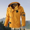 thumbnail image 2 of Tiweut Mens Jackets Mens Fall and Winter Outdoor Sporty Style Long Sleeved Hooded Coat Outerwear Regular Blouses Yellow,4XL, 2 of 3