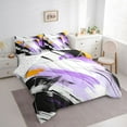 thumbnail image 3 of Manfei Purple Black Graffiti 7-Piece Bedding Comforter Set,Modern Fulid Ink King Bedding Sets,Abstract Geometric Striped Bed Sheets For Teens,Luxury Bedroom Decor Reversible, 3 of 8