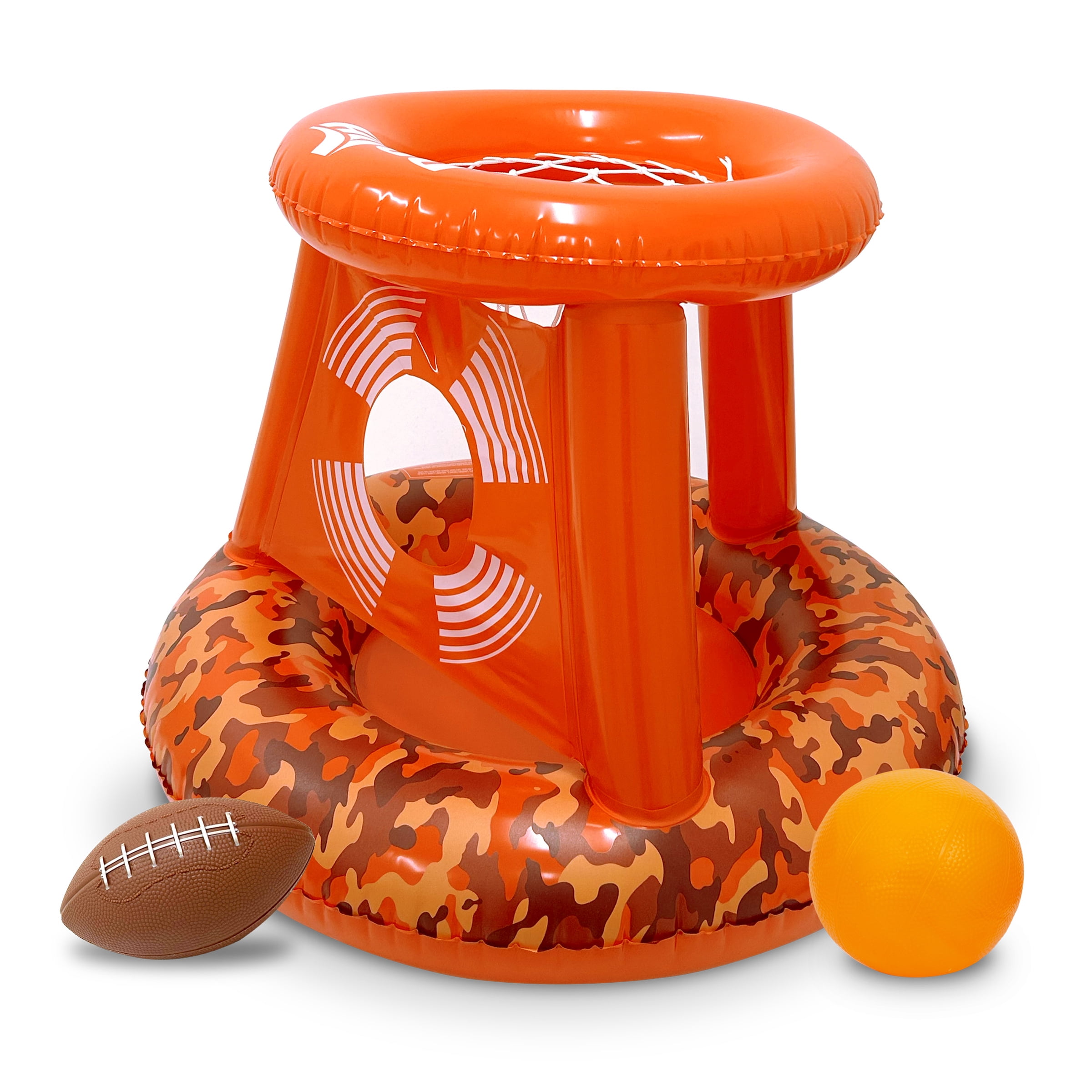 Aqua Leisure Dunk & Pass Inflatable Hoop and Football Toss Pool Toy