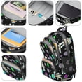 thumbnail image 4 of Astronaut and Alien Black Pattern Backpack for School, Cute School Bag with Adjustable Shoulder Straps and Padded Back, 16.9"x12.6"x5.9", 4 of 5
