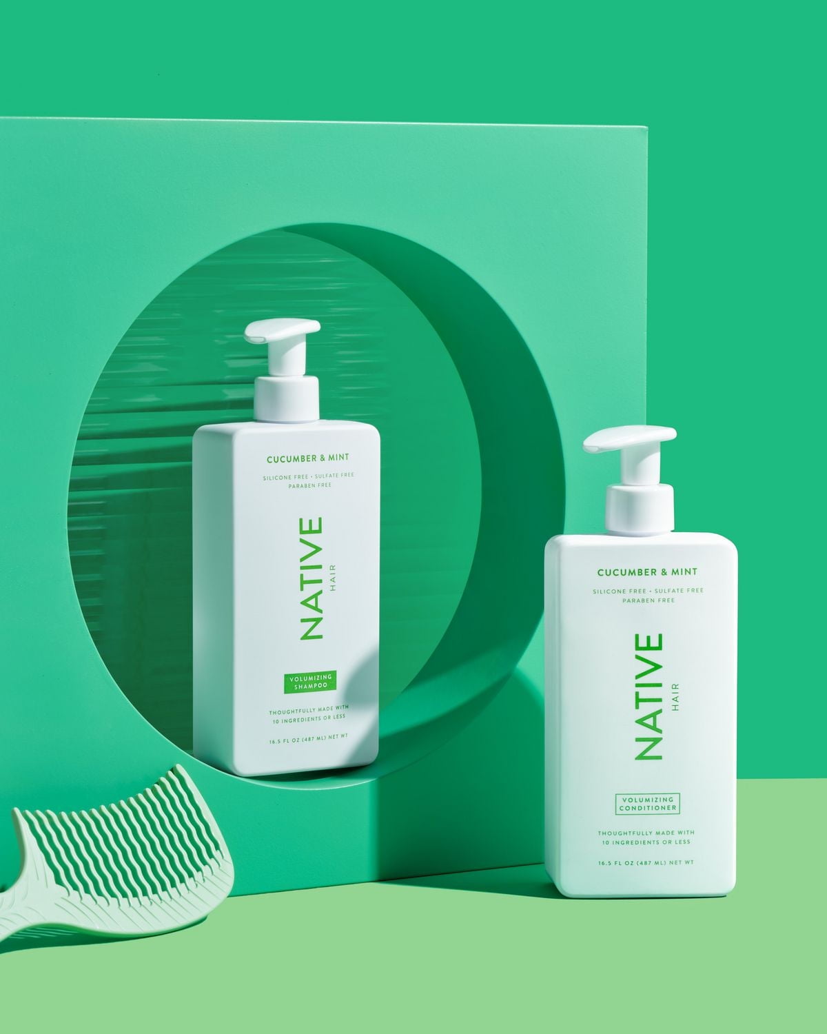 Shampooing volumisant Native Concombre et menthe, sans sulfate, sans parabènes 487 ml