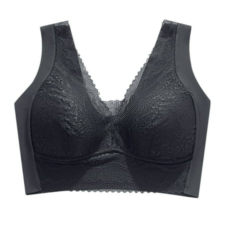 

hoksml Bras for Women Plus Size Clearance Women Lace Bralette Plus Size Vest Crop Wireless Lingerie Deep V Sexy Underwear Camisole Cute Bra